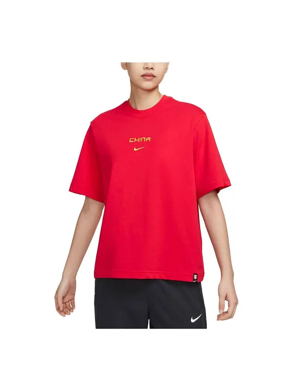Футболка (WMNS) Nike "CHINA TEAM" T-Shirt 'Red' — изображение 1 из 3, красный