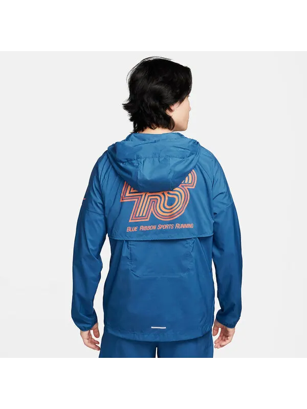 Куртка ветробег беговая энергия отталкивающая беговая куртка Nike — изображение 2 из 4, синий/синий/оранжевый