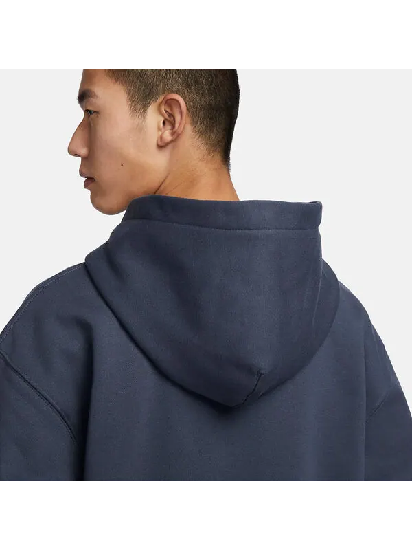 Толстовка спортивная одежда соло swoosh пуловер толстовка с капюшоном Nike — изображение 4 из 4, темно-синий/белый
