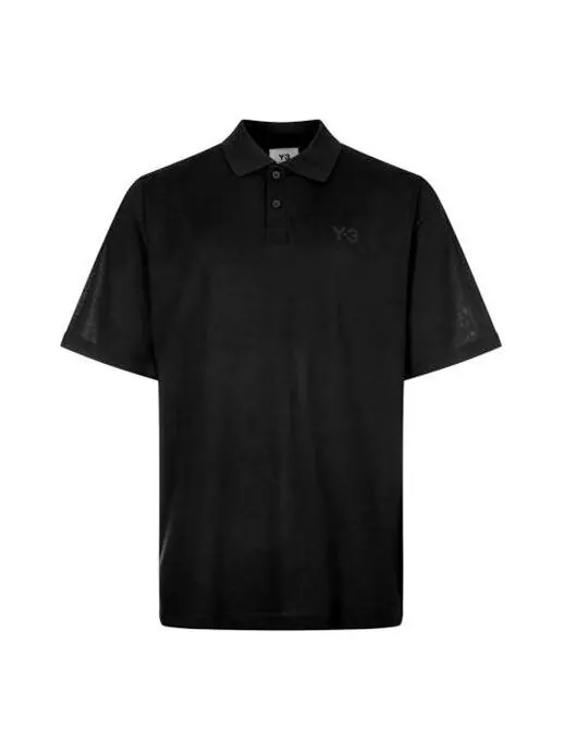 Футболка men's y-3 casual solid color cotton polo shirt black Adidas — изображение 1 из 4, черный