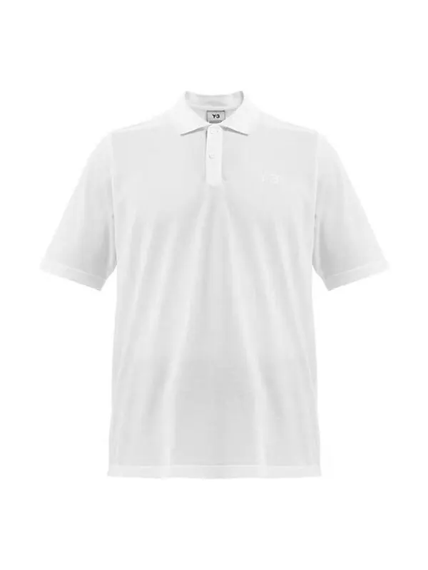 Футболка men's y-3 solid color logo polo shirt white Adidas — изображение 1 из 4, белый