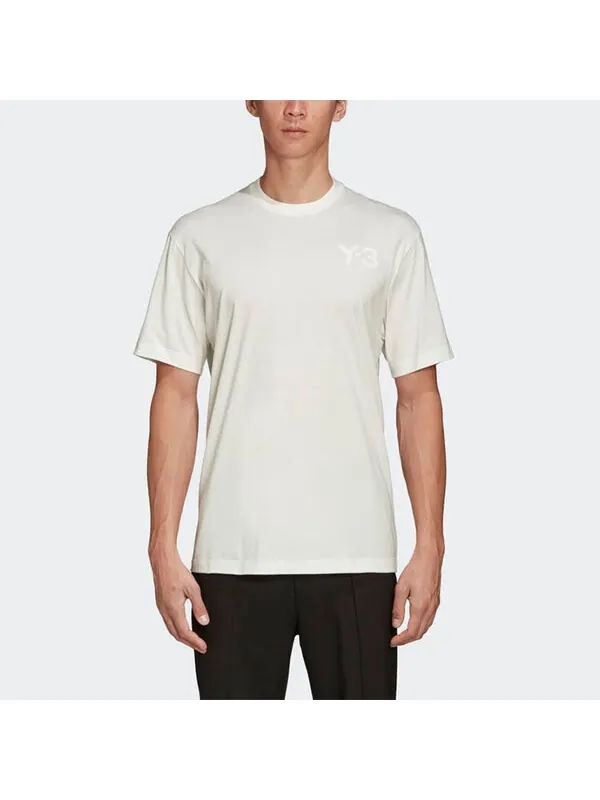 Футболка men's y-3 ss21 casual logo short sleeve white t-shirt Adidas — изображение 3 из 4, белый