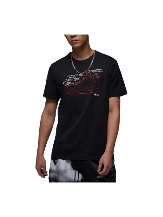 Футболка Air Jordan Sneaker T-Shirt 'Black' — изображение 1 из 3, черный/мульти