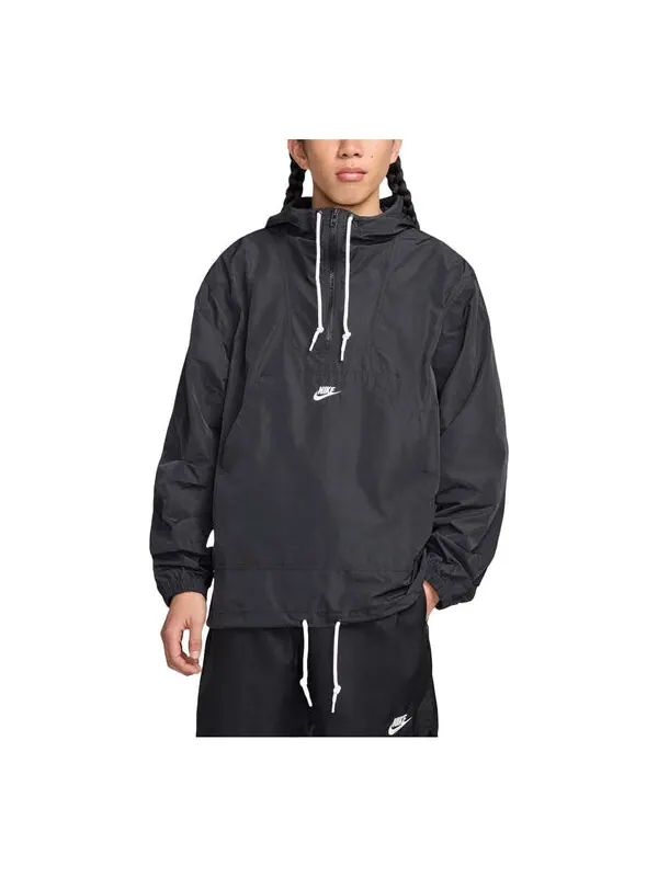 Куртка club marina anorak asia sizing 'black white' Nike — изображение 1 из 2, черный/белый