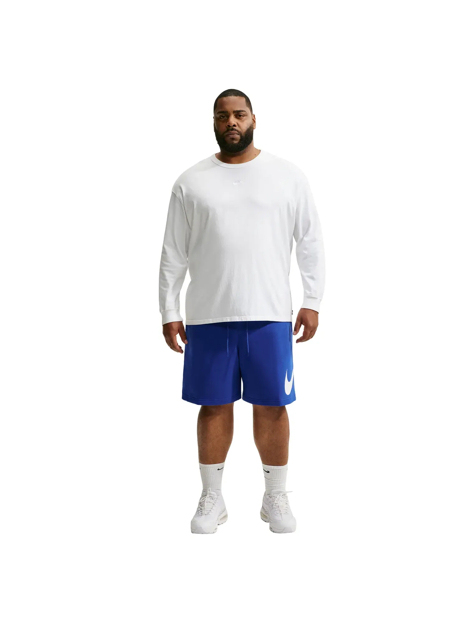 Мужские шорты с флисовой подкладкой Nike Club Fleece Old Royal White — изображение 3 из 6, синий