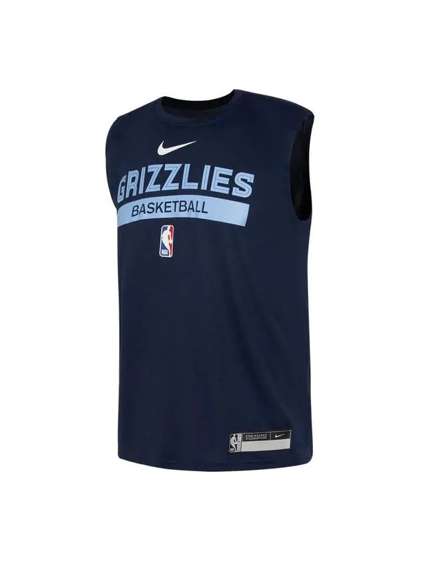 Футболка Nike x NBA Memphis Grizzlies Dri-FIT Training Sleeveless T-Shirt Dark Blue' — изображение 1 из 2, синий