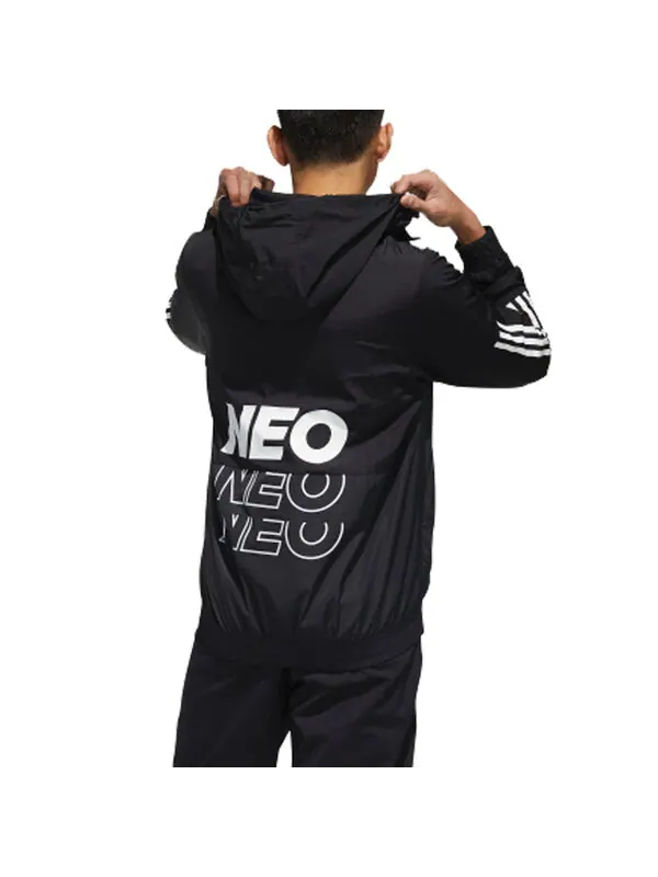 Куртка adidas neo M SS WRMLN WB Sports Windbreaker Jacket Black — изображение 4 из 4, черный