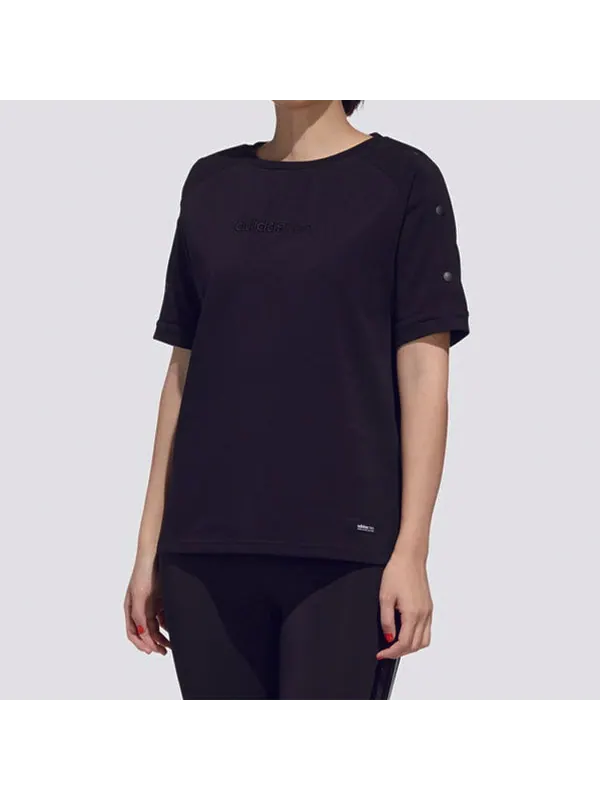 Футболка neo ss футболка спортивная с коротким рукавом Adidas — изображение 3 из 4, черный