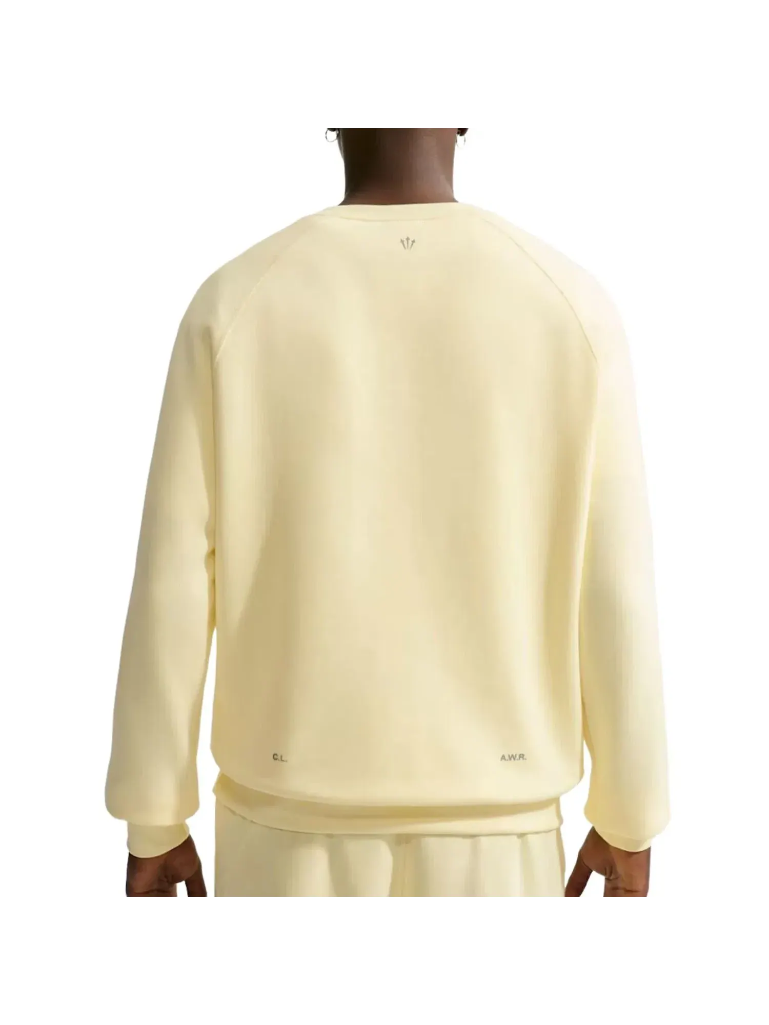 Мужская футболка с флисовым воротником Nike NOCTA Fleece CS Crew Alabaster Stealth — изображение 3 из 6, желтый