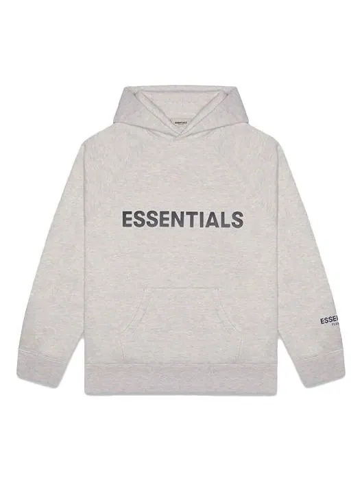 Худи Fear of God Essentials FW20 3D Silicon Applique Pullover Hoodie 'Heather Oatmeal' — изображение 1 из 1, серый