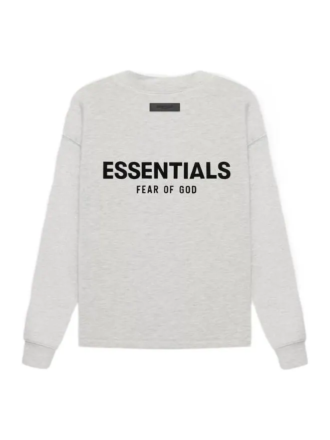 Топ Fear of God Essentials SS22 Relaxed Crewneck 'Light Oatmeal' — изображение 1 из 3, серый