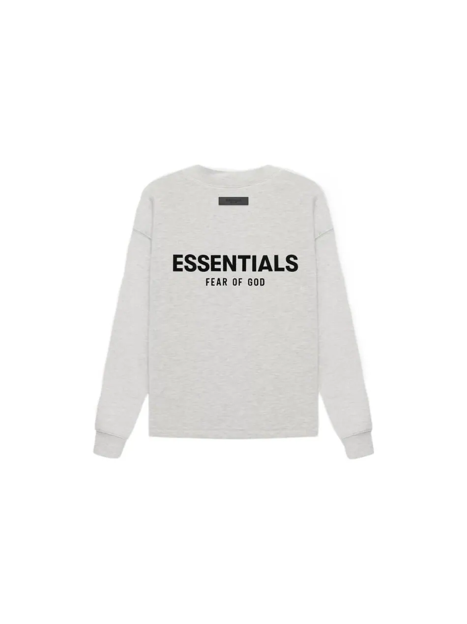 Топ Fear of God Essentials SS22 Relaxed Crewneck 'Light Oatmeal' — изображение 2 из 3, серый
