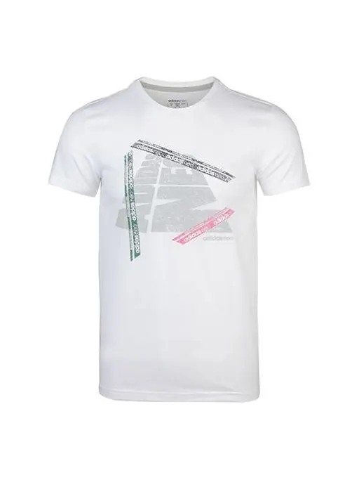 Футболка neo m fsves printing short sleeve white Adidas — изображение 1 из 4, белый