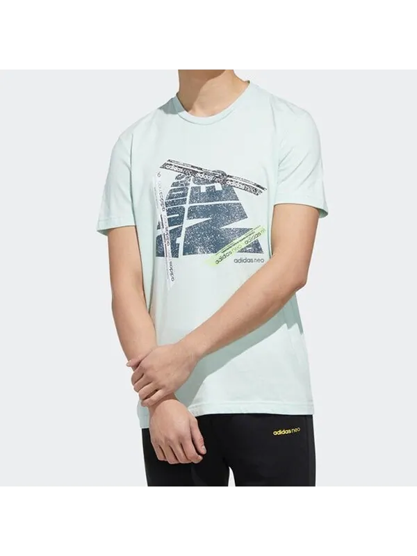 Футболка neo m fsves printing short sleeve green Adidas — изображение 3 из 4, зеленый