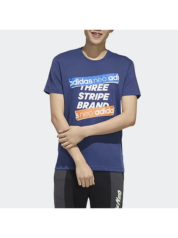 Футболка neo sports short sleeve blue Adidas — изображение 3 из 4, синий