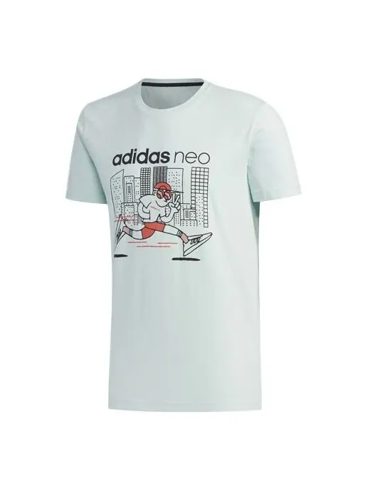 Футболка neo faves tee short sleeve men's green Adidas — изображение 1 из 4, зеленый