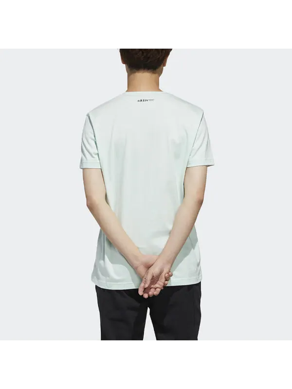 Футболка neo faves tee short sleeve men's green Adidas — изображение 4 из 4, зеленый