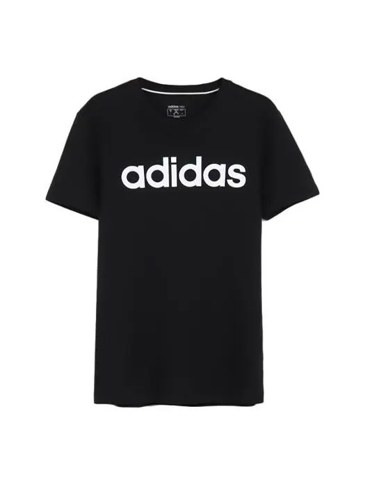 Футболка neo casual sports round neck short sleeve black Adidas — изображение 1 из 4, черный