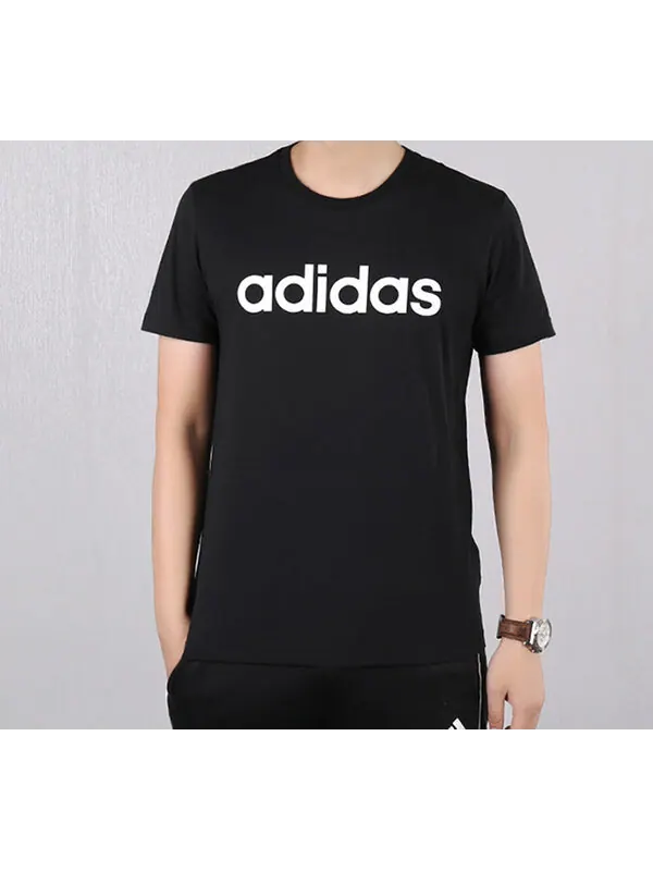 Футболка neo casual sports round neck short sleeve black Adidas — изображение 3 из 4, черный