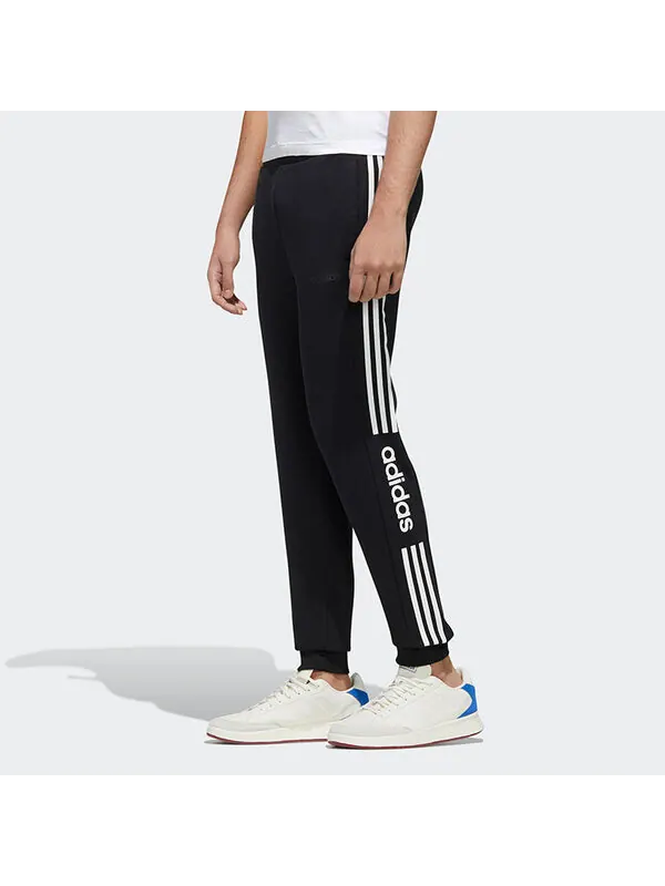 Спортивные штаны adidas neo M Esntl 3S Contrasting Colors Stripe Sports Pants Black — изображение 3 из 4, черный