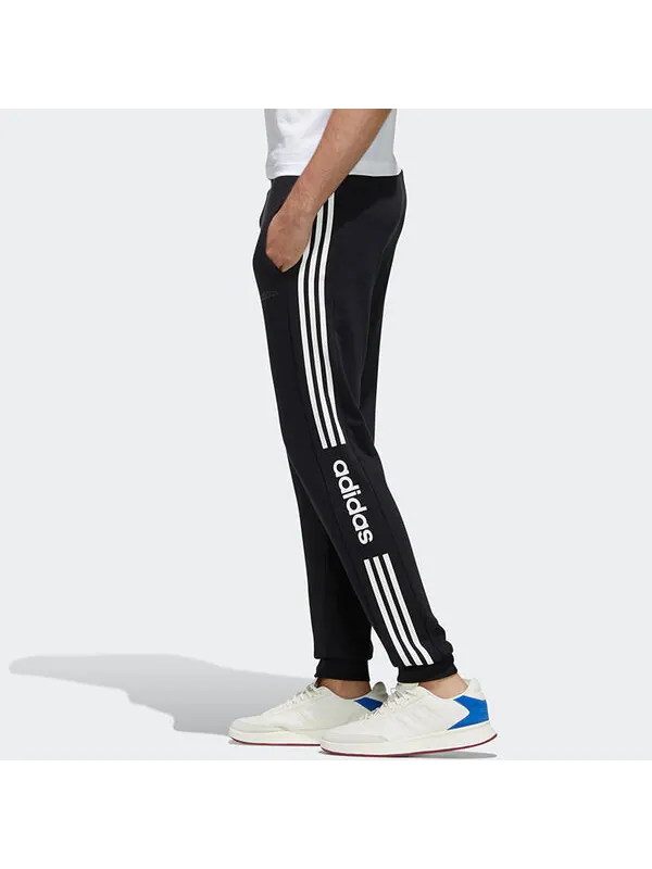 Спортивные штаны adidas neo M Esntl 3S Contrasting Colors Stripe Sports Pants Black — изображение 4 из 4, черный