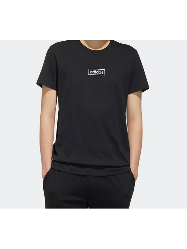 Футболка neo m c tee sports round neck short sleeve black Adidas — изображение 3 из 4, черный