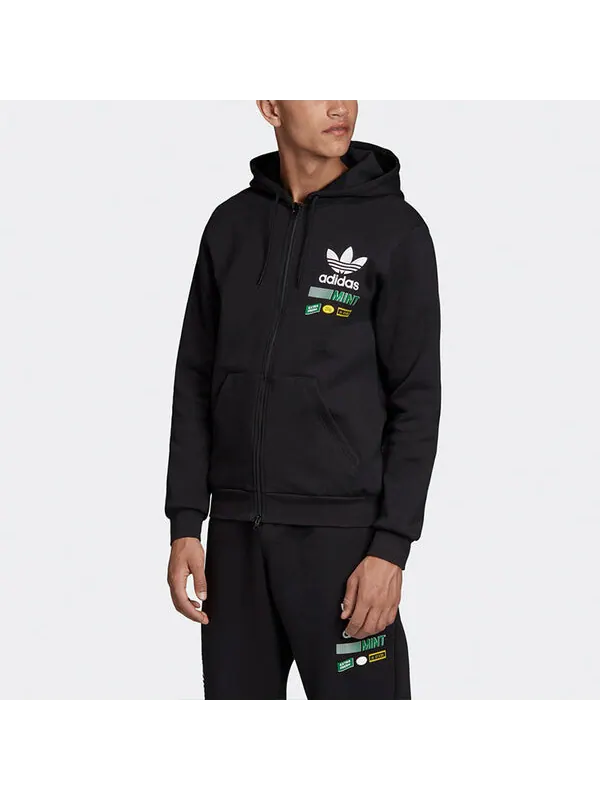 Куртка New adidas originals 2019 Men Sports Jacket Black Graphic Track Top Gym — изображение 3 из 4, черный