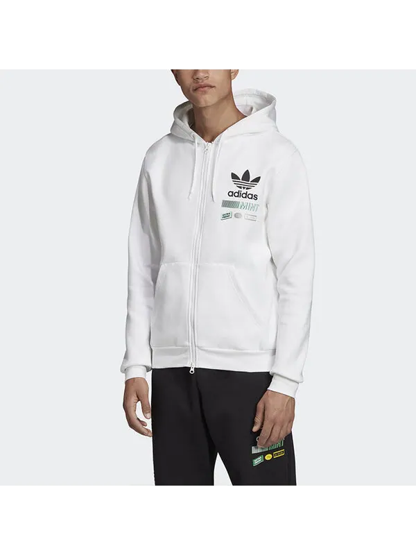 Куртка adidas originals Bodega Fzhood Logo Printing Sports Hooded Jacket White — изображение 3 из 4, белый