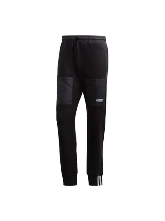 Спортивные штаны adidas originals Vocal Pants Logo Printing Splicing Bundle Feet Sports Pants Black — изображение 1 из 4