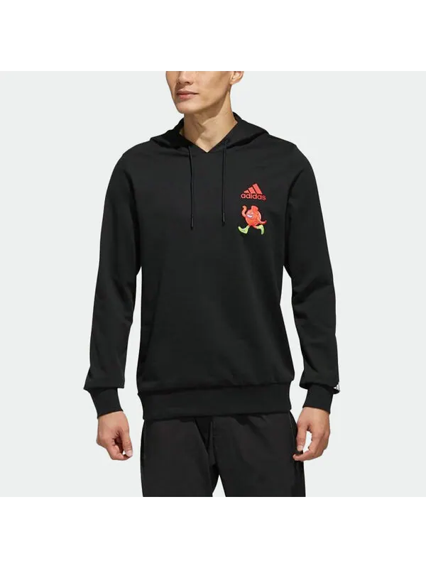 Толстовка adidas Isc Gfx Swt I Embroidered Printing hooded Knit Sports Pullover Black — изображение 4 из 4, черный