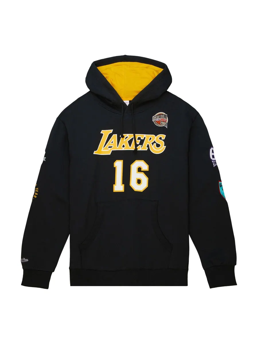 Худи Mitchell & Ness x NBA Los Angeles Lakers HOF Fleece Hoodie 'Pau Gasol 16' — изображение 1 из 2, черный