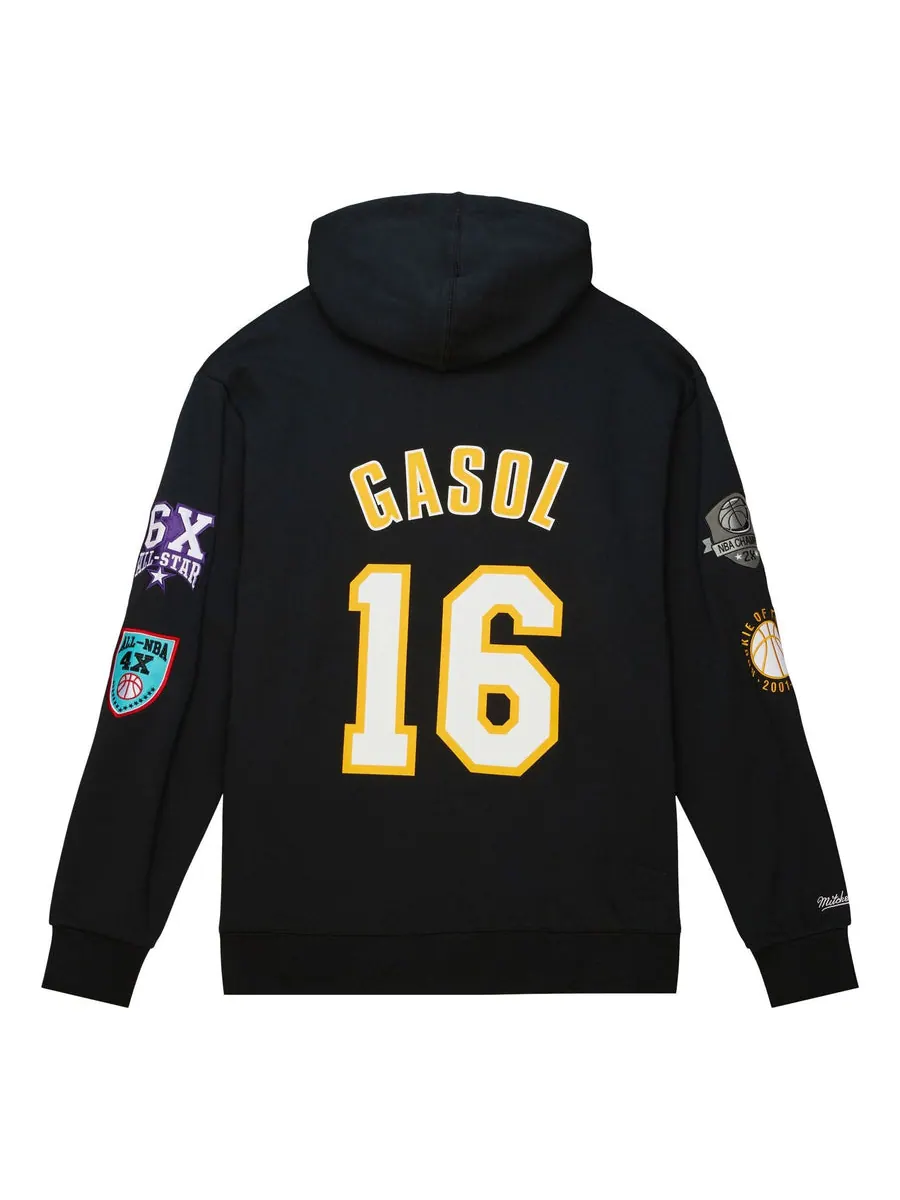 Худи Mitchell & Ness x NBA Los Angeles Lakers HOF Fleece Hoodie 'Pau Gasol 16' — изображение 2 из 2, черный