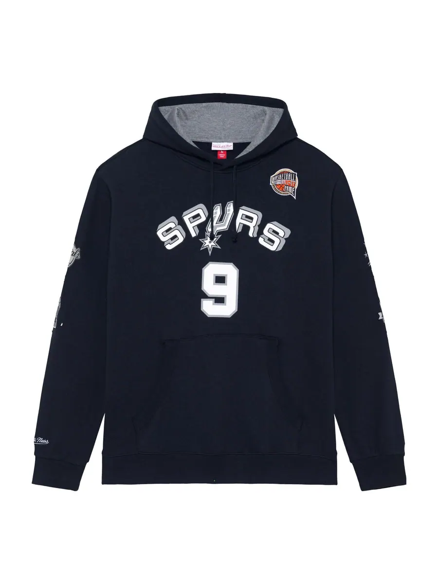 Худи Mitchell & Ness x NBA San Antonio Spurs HOF Fleece Hoodie 'Tony Parker 9' — изображение 1 из 2, черный