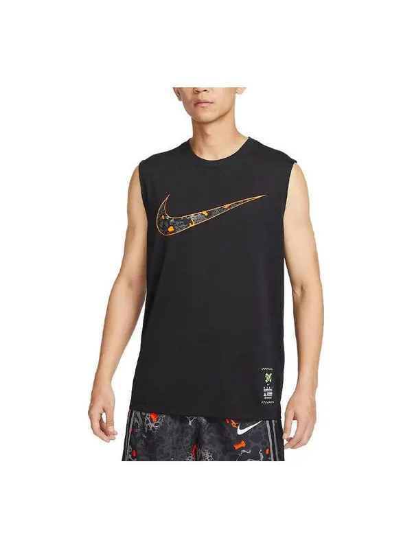 Футболка Nike Dri-FIT Sleeveless GCEL T-Shirt 'Black' — изображение 1 из 4, черный/мульти