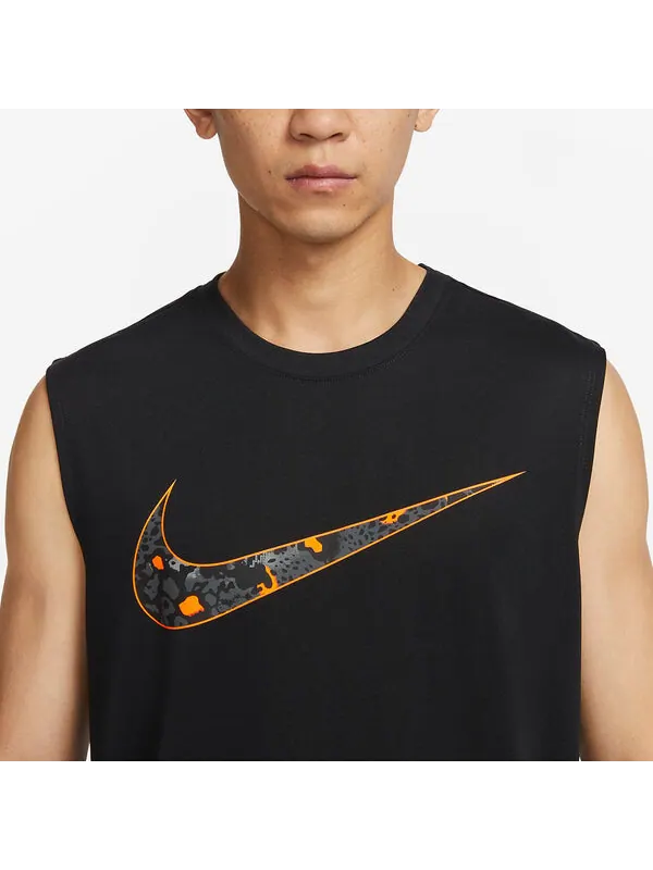 Футболка Nike Dri-FIT Sleeveless GCEL T-Shirt 'Black' — изображение 2 из 4, черный/мульти