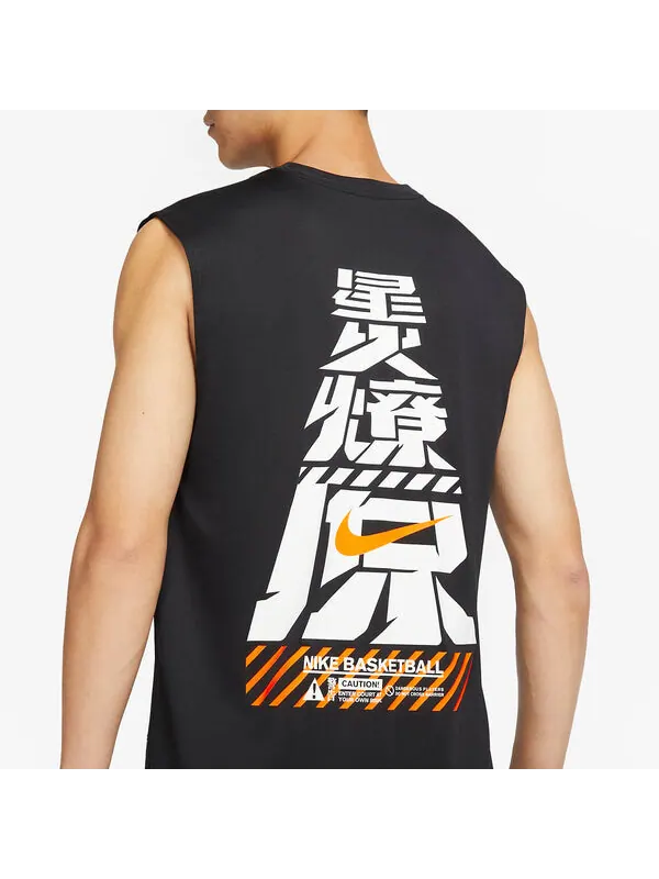 Футболка Nike Dri-FIT Sleeveless GCEL T-Shirt 'Black' — изображение 4 из 4, черный/мульти