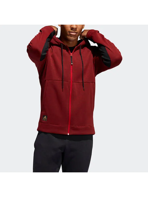 Куртка adidas CNY CU Hoodie Basketball Sports Hooded Jacket Red — изображение 3 из 4, красный