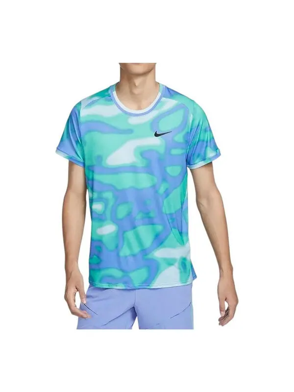 Футболка court advantage dri-fit t-shirt Nike — изображение 1 из 2, синий/черный