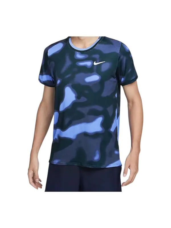 Футболка court advantage dri-fit t-shirt 'blue' Nike — изображение 1 из 2, синий/белый