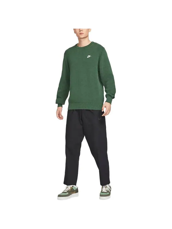 Свитер club sweatshirt 'green' Nike — изображение 3 из 3, зеленый/белый