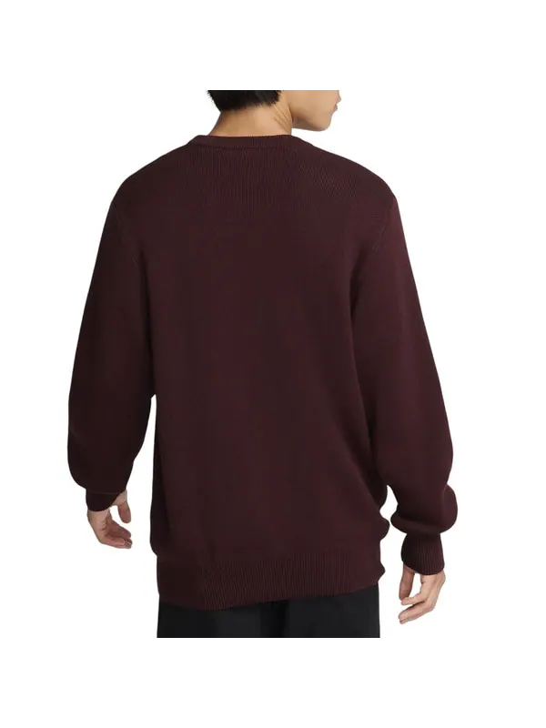 Свитер club sweatshirt 'burgundy' Nike — изображение 2 из 3, бордовый/белый