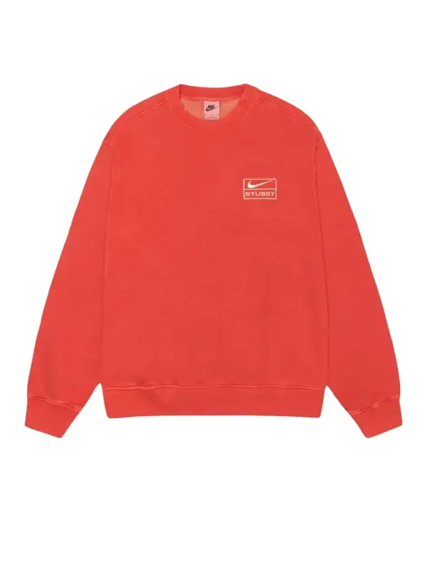 Свитер x stussy флисовый свитер с пигментным окрашиванием Nike — изображение 1 из 2, красный/белый