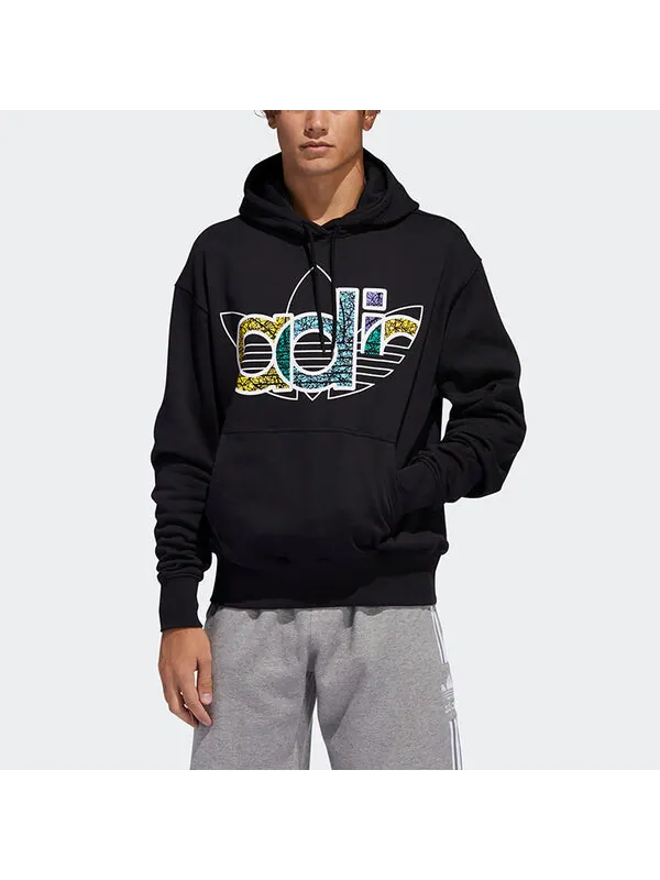 Толстовка men's originals 2020 valentine's day series fleece lined loose black Adidas — изображение 3 из 4, черный
