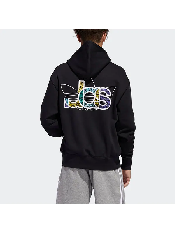 Толстовка men's originals 2020 valentine's day series fleece lined loose black Adidas — изображение 4 из 4, черный