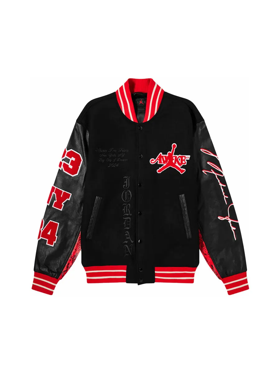 Куртка-бомбер Air Jordan x Awake NY Varsity Jacket — изображение 1 из 4, красный/черный