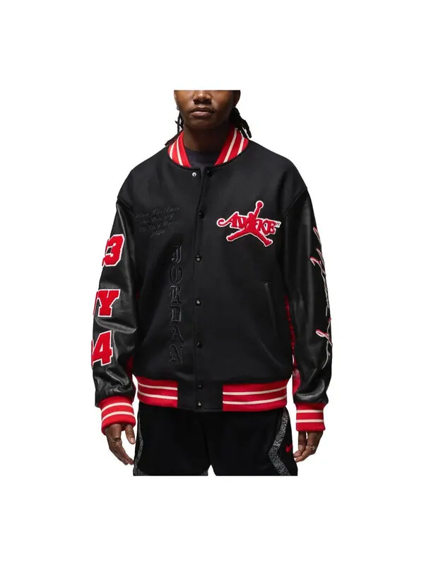 Куртка-бомбер Air Jordan x Awake NY Varsity Jacket — изображение 3 из 4, красный/черный