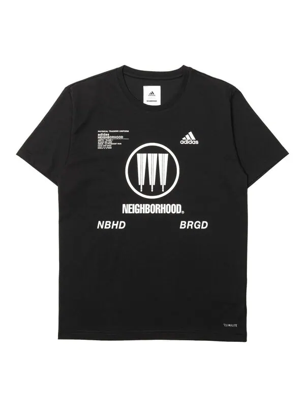 Футболка originals x neighborhood crossover casual sports black Adidas — изображение 1 из 4, черный