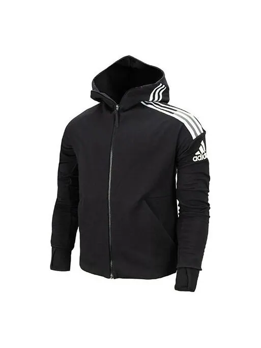 Куртка adidas ZNE 3-Stripes Hooded Jacket Men Black — изображение 1 из 4, черный