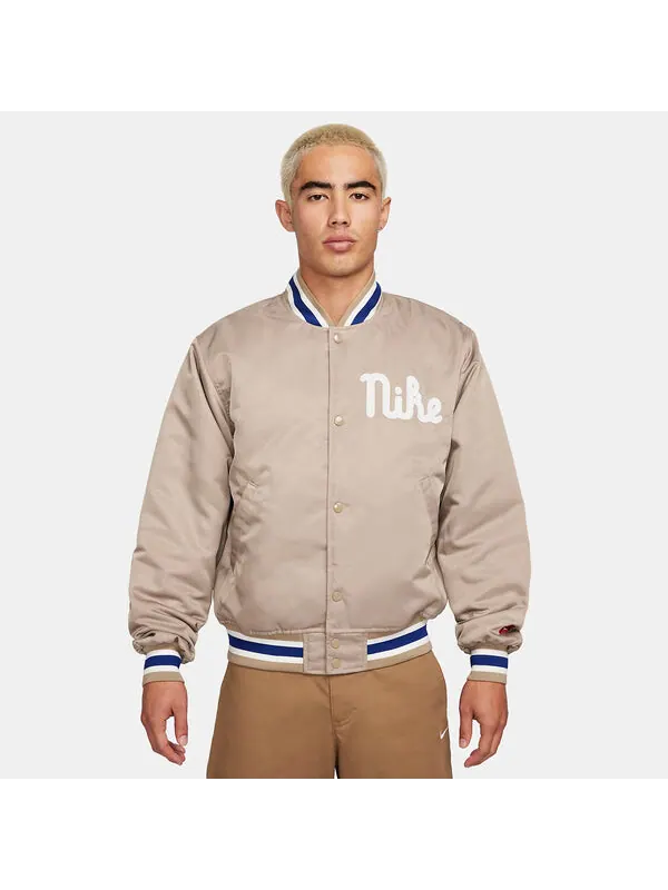Куртка Nike Dugout Loose Satin Jacket Asia Sizing 'Khaki Sail' — изображение 2 из 4