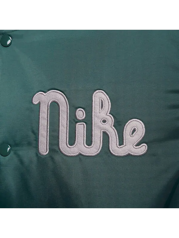 Куртка dugout loose satin jacket 'green' Nike — изображение 2 из 4, глубокий///оранжевый